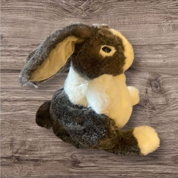 Folkmanis Kids Cream & Coffee Plush Dutch Bunny Rabbit Hand Puppet Size 10" - Picture 6 of 8